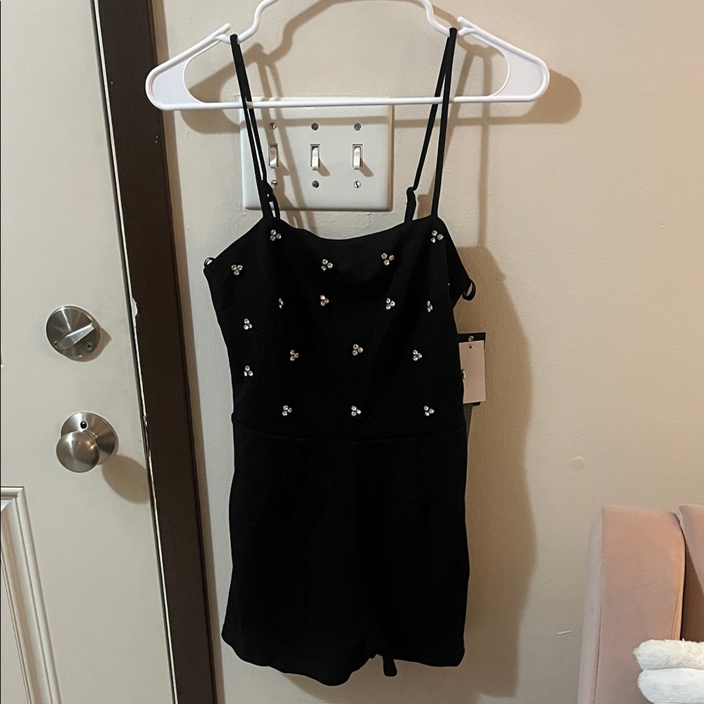 Elegant Black Embellished Women's Top